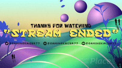 Twitch Ending Screen Video Maker Featuring an 8-Bit Font