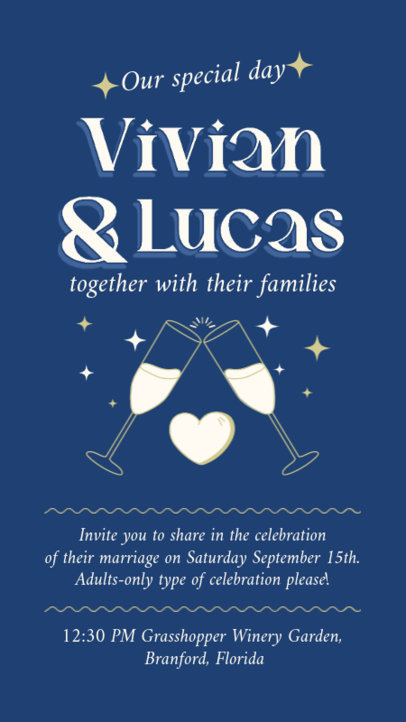 Instagram Story Generator With a Wedding Theme and Champagne Glasses 4472b