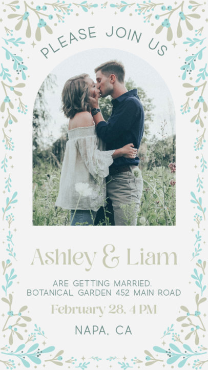 Instagram Story Creator for a Wedding Invitation Featuring a Lovely Picture 4474g