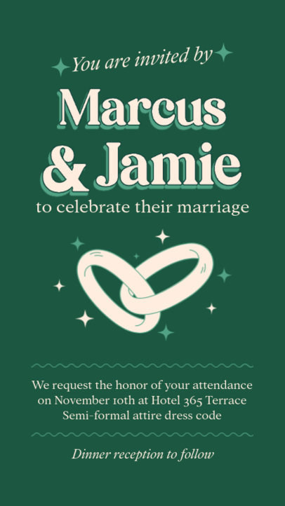 Instagram Story Maker for an Invite Featuring Two Wedding Rings and Modern Fonts 4472d