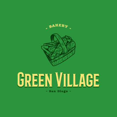 Bakery Logo Creator Featuring a Bread Basket Illustration