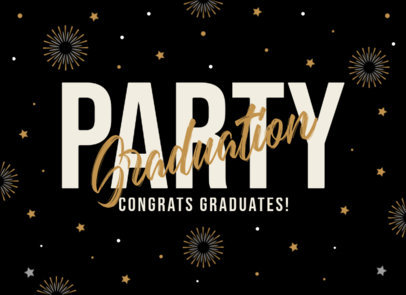 Greeting Card Design Maker for Graduation Day Featuring Star Graphics