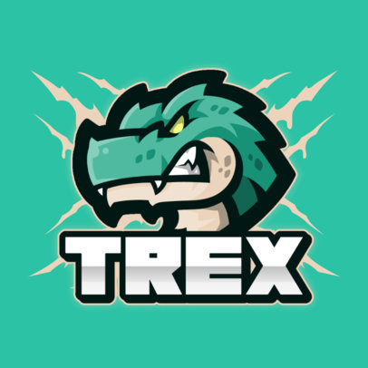 Sports Logo Generator for a Gaming Squad with a T-Rex Graphic