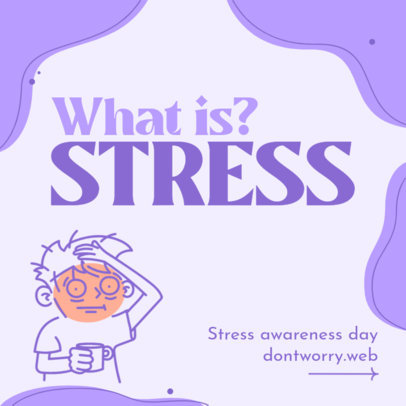 Instagram Post Template for a Stress Awareness-Themed Carousel