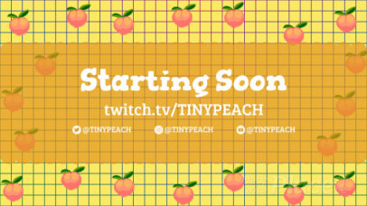 Twitch Starting Soon Screen Video Maker With Peach Graphics
