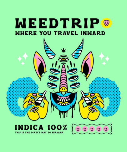 T-Shirt Design Maker Featuring Psychedelic 420-themed Graphics