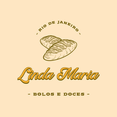 Logo Maker for a Bakery Featuring Bread Graphics With a Vintage Style