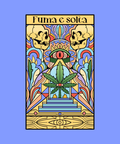 T-Shirt Design Maker Featuring Illustrations With a Psychedelic Style