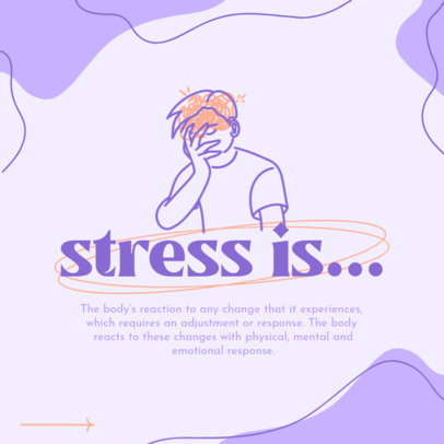 Instagram Post Maker Featuring Short Texts for Stress Awareness Month