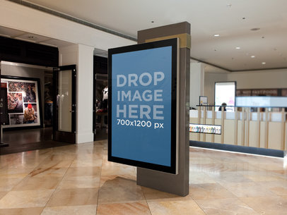 Square Ad On A Mall Screen