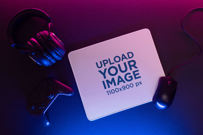 Mockup of a Mousepad in an eSports-Themed Setting
