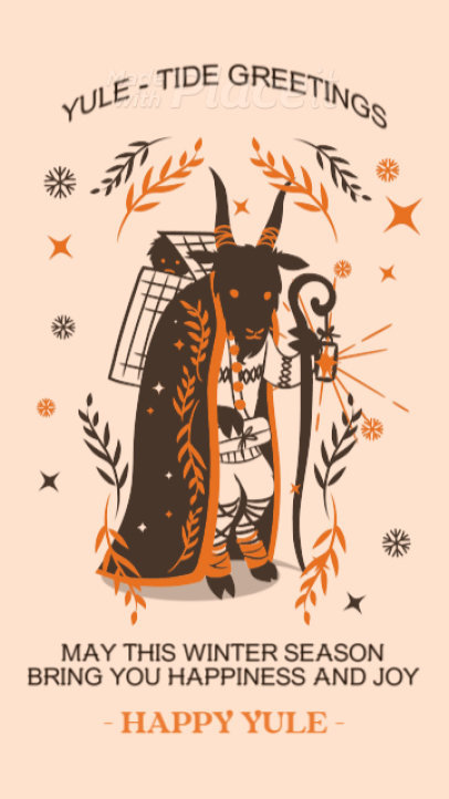 Instagram Story Video Template Featuring Yule-Themed Graphics and Greetings