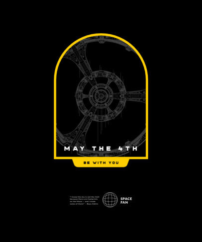Star Wars-Inspired T-Shirt Design Creator with a Spacial Station Plans Graphic 3383j-4452
