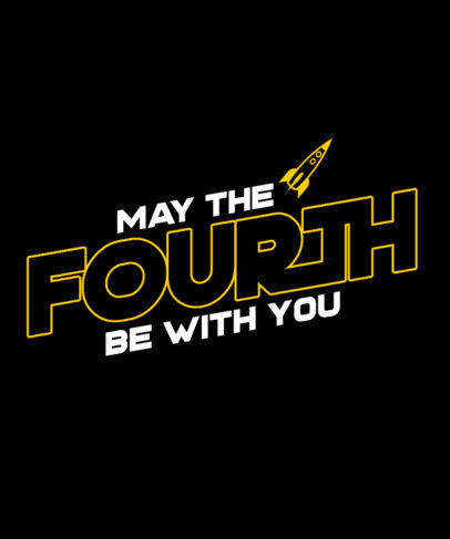 T-Shirt Design Template for a May the 4th Celebration with Star Wars-Inspired Typeface