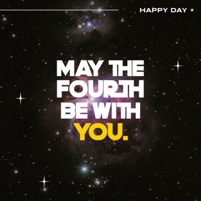 Instagram Post Maker for a May the 4th Greeting with a Galaxy Picture in the Background
