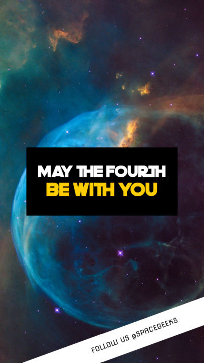 May the 4th-Themed Instagram Story Template with Star Wars-Inspired Typography