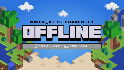 Twitch Offline Banner Maker Featuring Minecraft-Inspired Backgrounds and 8-Bit Fonts