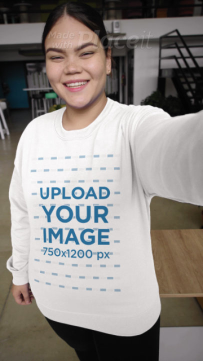 Sweatshirt Video Featuring a Happy Woman Making Funny Expressions to the Camera 4919v