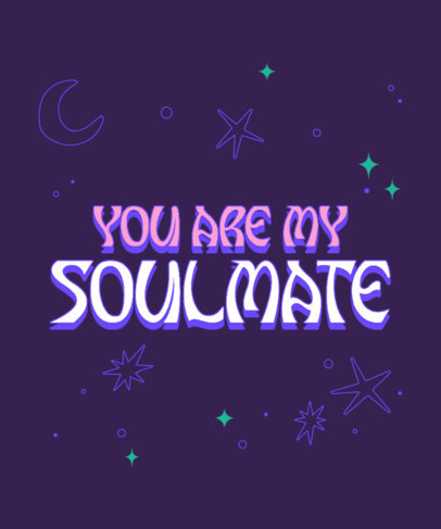 T-Shirt Design Template with an Euphoria-Inspired Quote and Star Graphics 3704i-4487