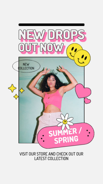 Instagram Story Generator for a New Apparel Collection with Retro Graphics
