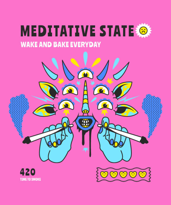 Placeit - T-Shirt Design Maker to Celebrate 420 Featuring a Psychedelic ...