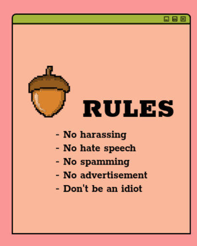 Twitch Chat Rules Panel Maker Featuring an 8-Bit Acorn Clipart 4480d