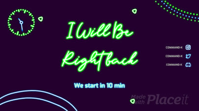 Twitch Screen Video Template with Neon-Themed Graphics