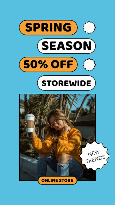 Retro-Themed Instagram Story Generator to Promote a Fashion Sale