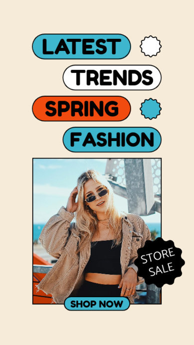 Trendy Instagram Story Generator to Announce a Spring Collection with a Retro Aesthetic