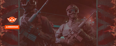 Twitch Profile Banner Design Generator Featuring Soldiers in Allusion to Call of Duty