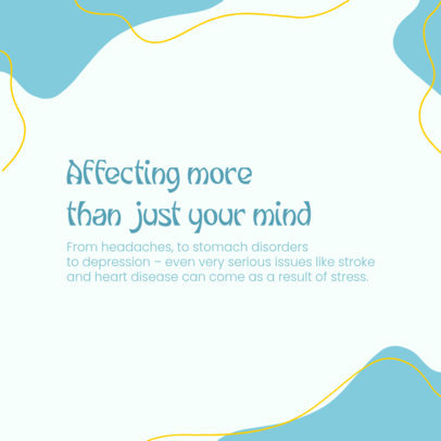 Instagram Post Creator Featuring a Symptoms-List for Stress Awareness Month