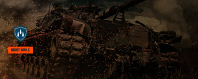 Twitch Profile Banner Design Maker Featuring a Tank Graphic in the Style of COD