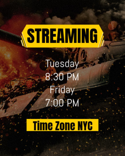 Twitch Info Panel Design Maker Featuring a Streaming Schedule and COD-Inspired Graphics 4479j