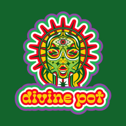 Logo Maker for a Cannabis Products Brand Featuring Psychedelic Illustrations 