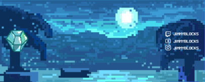 Twitch Profile Banner Creator Featuring an 8-Bit Night Scene Background