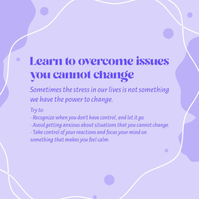 Instagram Post Creator Featuring Advice to Overcome Stress 