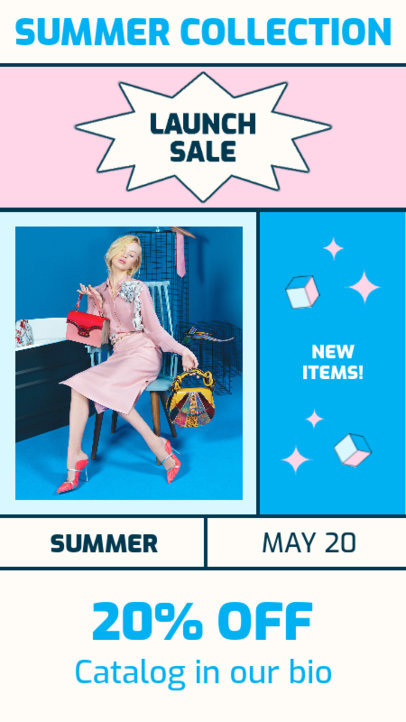 Instagram Story Template for a Summer Collection Release Date Reminder 4967a-el1