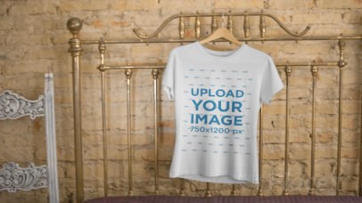 T-Shirt on a Hanger in a Vintage Room Video Mockup