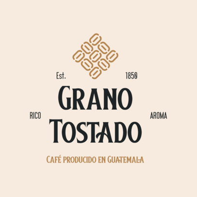 Coffee Brand Logo Template Featuring an Abstract Graphic