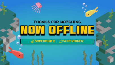 Minecraft -Inspired Twitch Offline Screen Generator Featuring an 8-Bit Submarine Landscape