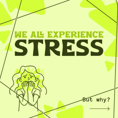 Instagram Post Generator Featuring an Intro Slide for a Stress Awareness Carousel