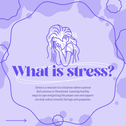 Instagram Post Creator with Illustrated Graphics Featuring Facts About Stress 