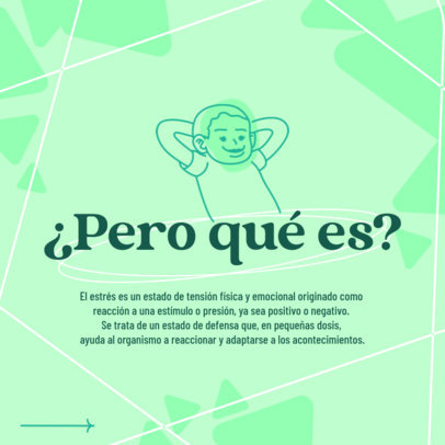 Instagram Post Maker Featuring a Glossary for a Stress Awareness Carousel