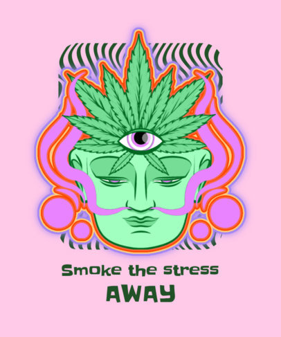 Fun T-Shirt Design Maker with a Psychedelic Cannabis-Themed Illustration