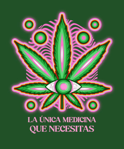 Psychedelic T-Shirt Design Template for Cannabis Enthusiasts