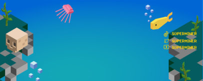 Twitch Profile Banner Generator Featuring a Submarine Landscape Inspired by Minecraft