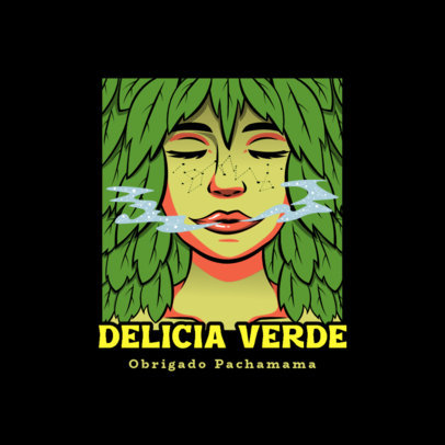 Logo Generator for a Cannabis Edibles Brand Featuring a Woman Illustration