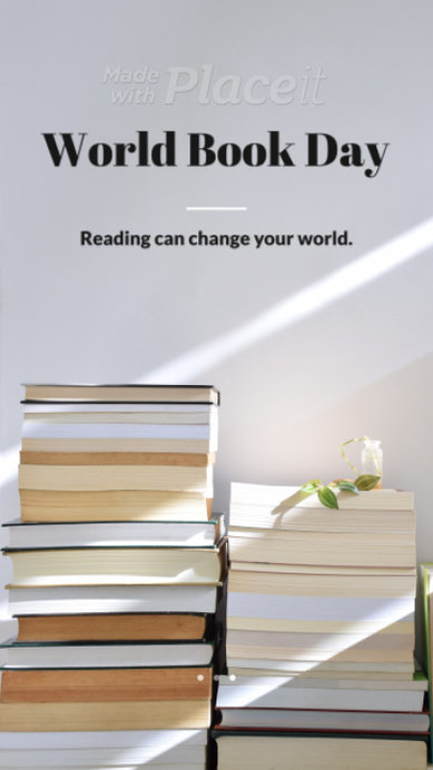 Minimalistic Instagram Story Video Generator for World Book Day Featuring Simple Animations