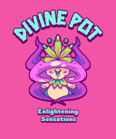 420-Themed T-Shirt Design Creator Featuring a Psychedelic Cartoon Character