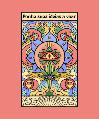 Psychedelic T-Shirt Design Creator Featuring Colorful Illustrations